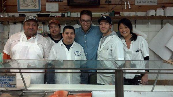 Our staff with top Chef Ilan Hall.. He used to work here back in his high school days. Stopped by to say hello!