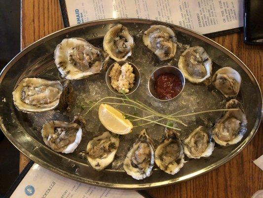 Buck-a-Shuck Oysters during happy hour! Definitely going back for these!