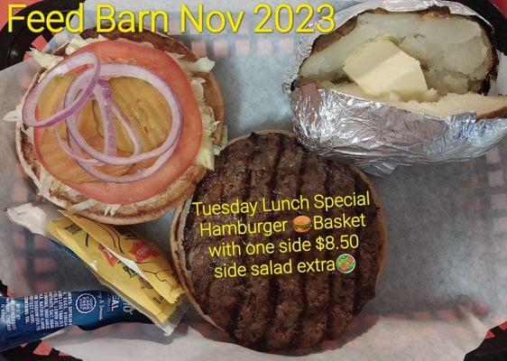 Tuesday Lunch Special: Hamburger basket