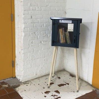 The Little Free Library book-sharing box outside Little Free Library headquarters.