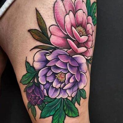 Freehand Floral Tattoo Cover Up.