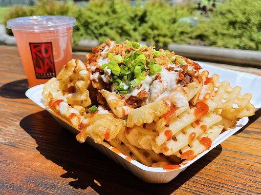 Umami Fries and Strawberry Mint Lemonade