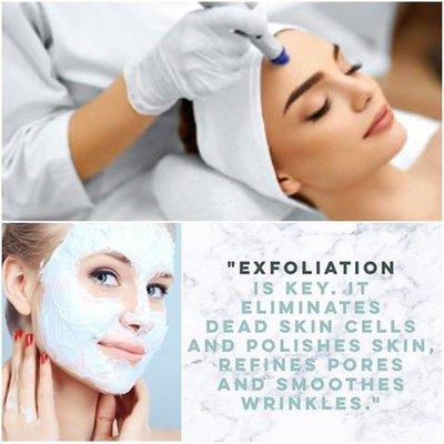 There are many types of exfoliation- Microdermabrasion(manual), Peels(Chemical), Enzymes(fruit acids), Polish or Scrub(manual or physical)