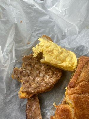 Sausage egg n cheese sandwich