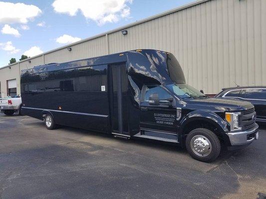 Brand new party bus with a restroom. No need to stop for a bathroom break while enjoying a night on the town!