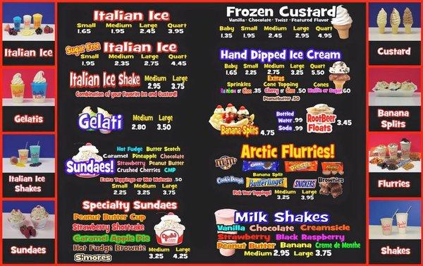 Josie's Menu. Lots to choose from! What's your favorite?