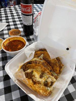 Birria tacos with consomé