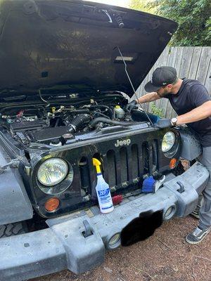 Engine cleaning Service.