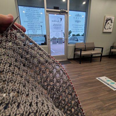 Knitting while I wait in the waiting room