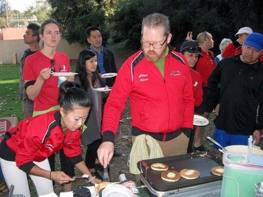 Pasadena Hiking Pacers Founders working together at the Batter Battle, Photo Credit Donna Martin