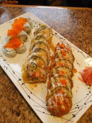 Golden California Roll $5.50 - Crunchy Roll $7.00 - Central Point Roll $7.00