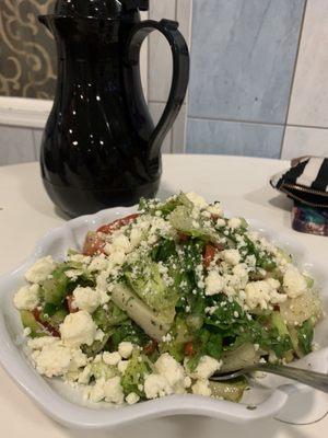 Greek salad and mint tea