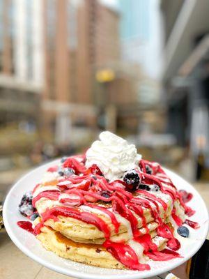 Signature Honey Berry Pancakes - @SiblingsThatEat