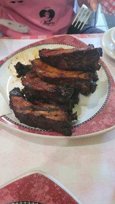 The ribs! (don't remember if these are regular or baby backs)