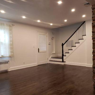 Home remodel stair and floor stained