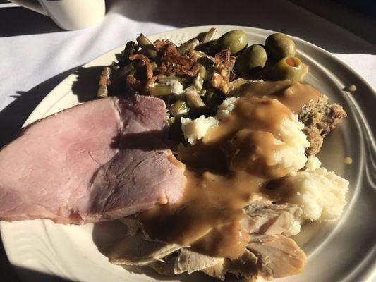 My plate at the thanksgiving buffet