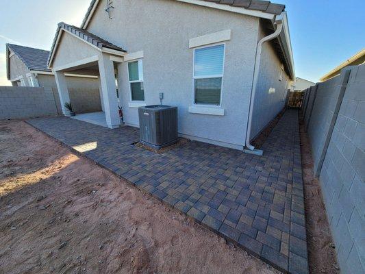 Backyard view if extended patio.