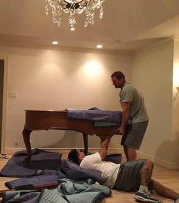 Our Crew assembling a 1959 Steinway & Son's Baby Grand Piano