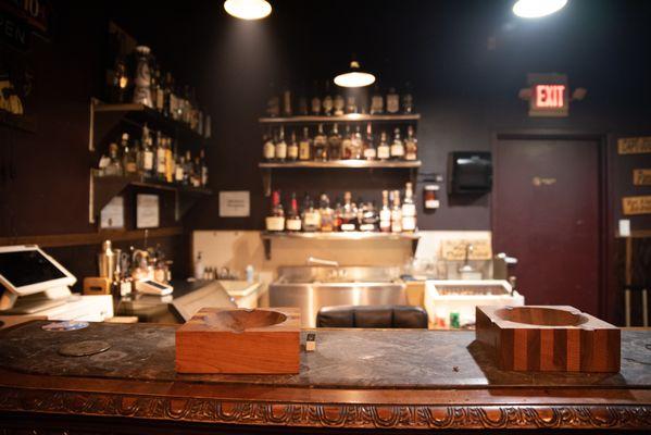 Fully stocked bar with cocktails, beer and wine