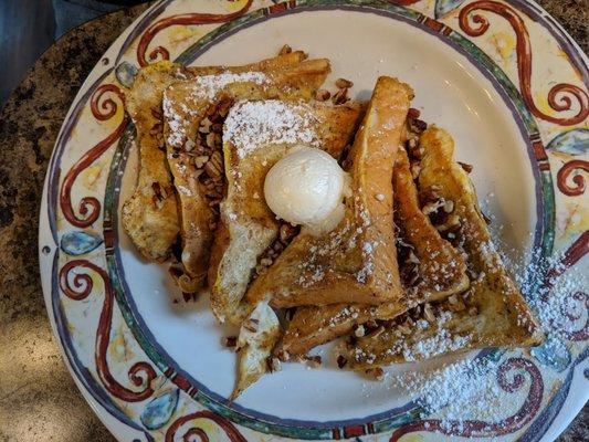 French toast with pecans.