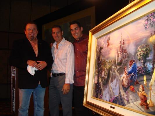 Gallery Owners John Vassallo and Sal Catalfumo wiith Artist Thomas Kinkade