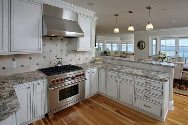 Fieldstone Cabinetry in luxury Plymouth condo project, Safecoat paint, Carlisle Wide Plank Floors, Earthshades