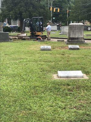 Workers landscaping