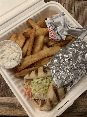 Chicken Gyro with Steak Cut Fries!