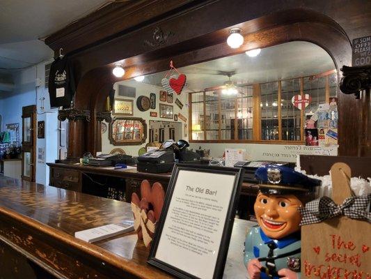 Historic mirror from when the building was a raucous tavern