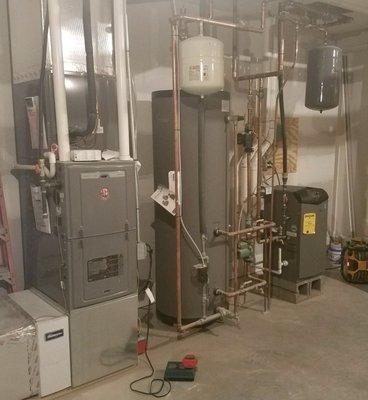 Rheem Gas Furnace with Lochinvar Knight Boiler