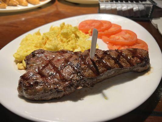 NY steak and eggs for 9.99