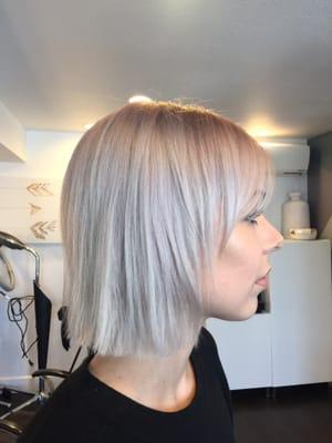 Double Process Pastel Blonde with Customized Contrasting Tones of Blush & Platinum! @hairbyaimeechristine