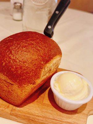 Fresh warm bread and butter