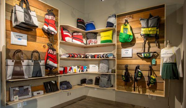 From NBA and University of Oregon to Delta Airlines and Langlitz Leather, we have a wide range of upcycled products at every price point.