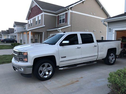 Front tint on my Chevy Silverado.