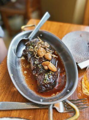 Pan roasted strip steak