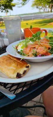 Delicious Chocolate Croissant and Lox Salad. You should definitely make a stop here if you visit Door County.