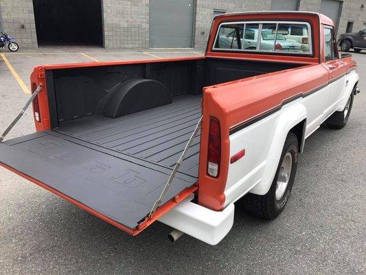 Old-school Jeep is completed with a fresh bedliner