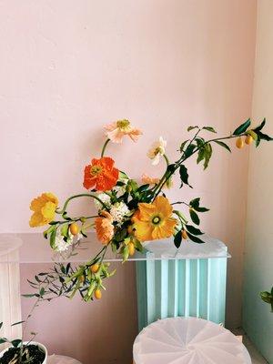 Seasonal citrus inspired arrangement