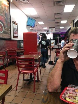 Dining area inside Firehouse Subs