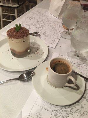 Tiramisu and espresso