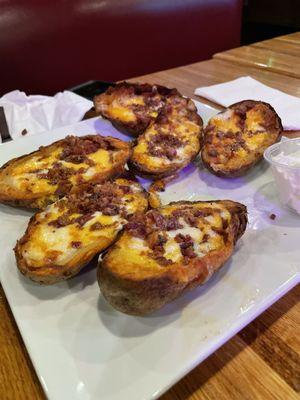 Potato skins with a couple missing. Oops!