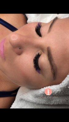 Mega Volume Lash Fill with a pop of Ombre Purple