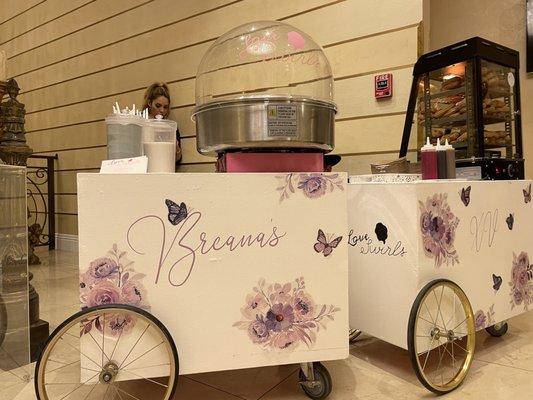 Churros and Cotton candy station