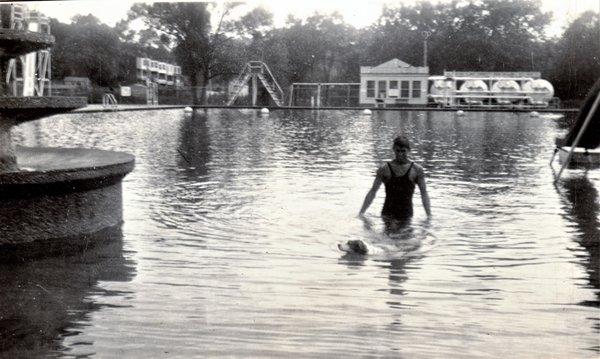 View from the 1930's AFTER pool was closed for season, hence the dog allowed in the water.