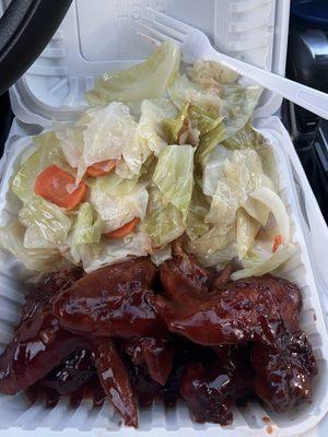 Bbq wings and cabbage