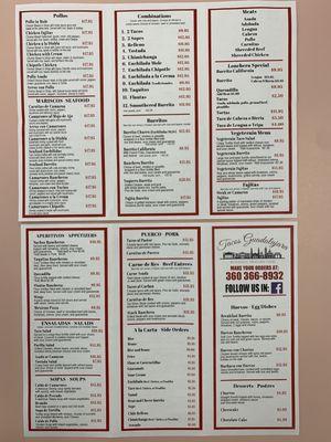 Full menu