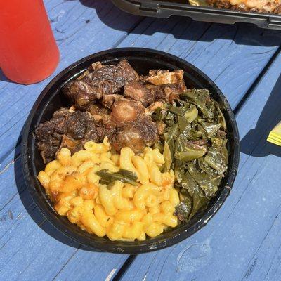 Oxtail Sol Bowl Special - Came with Oxtail, Greens, Mac & Cheese, and yellow rice