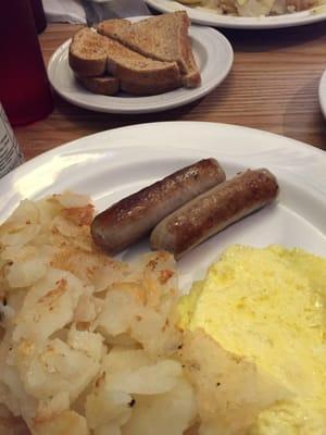 Sausage and eggs