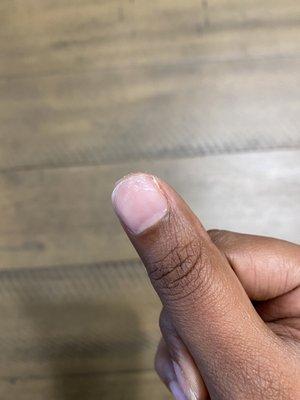 Nail broke off from scraping process